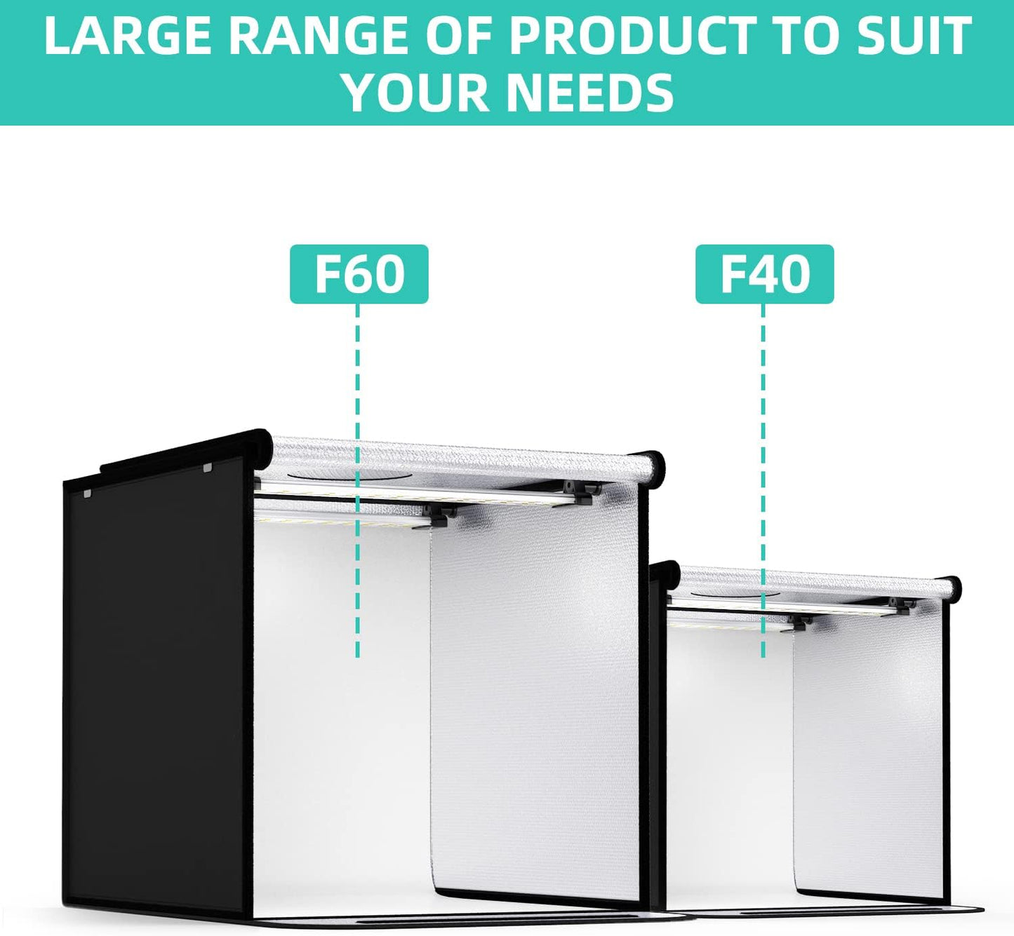 Photo Studio Light Box 24 X 24 Inch Dimmable Photography Lighting Shooting Tent Kit with LED Lights, Portable Bag and 4 Color Backdrops (White Black Red Blue)