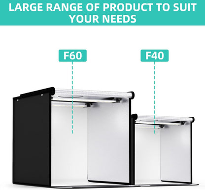 Photo Studio Light Box 24 X 24 Inch Dimmable Photography Lighting Shooting Tent Kit with LED Lights, Portable Bag and 4 Color Backdrops (White Black Red Blue)