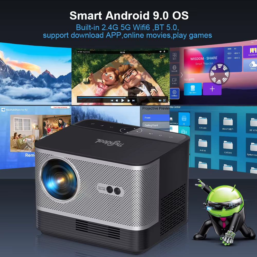 Full HD 1080P Portable Projector TDA5 Wifi Android Mini Projector IOS Mobile Phone TDA5W Beamer 4K Video Projecteur